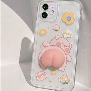Cute pig butt squishy iphone case